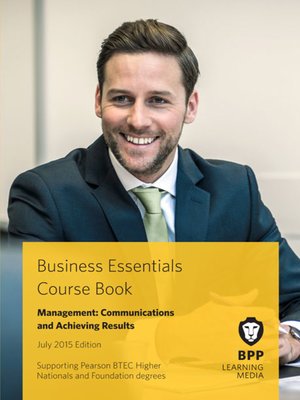 cover image of Management: Communications and Achieving Results Course Book 2015
